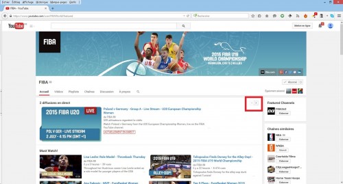 Capture YouTube FIBA pour Euro U20 2015
